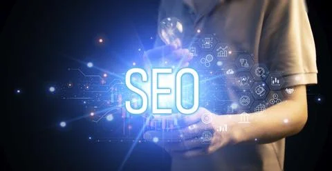 Administrators use SEO tools to help their websites rank higher in search e.. Stock Photos