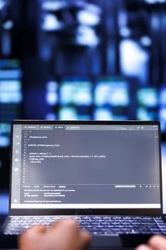 Admins writing server rigs code 库存照片