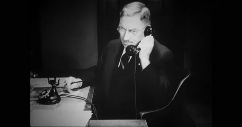 Admiral Grayson talking over the phone Stock Footage 43503224