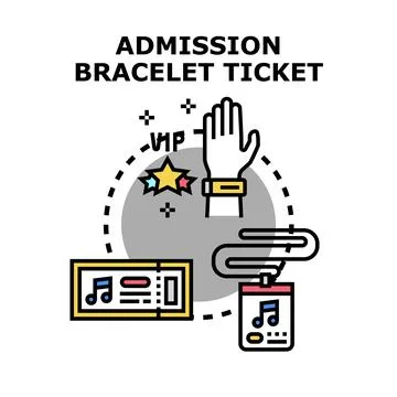 Admission bracelet ticket concept vector illustration Stock Illustration