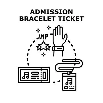 Admission bracelet ticket concept vector illustration Stock Illustration