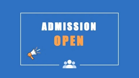 Admission open motion graphic animation on blue background. 4K Видео 344846710