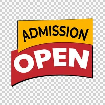 Admission Open sign with bold typography for events and business entry anno.. Stock Illustration