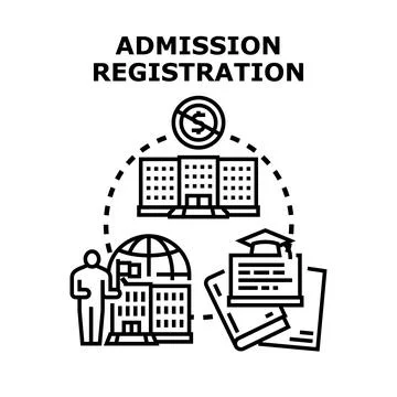 Admission registration process for students pursuing education Stock Illustration
