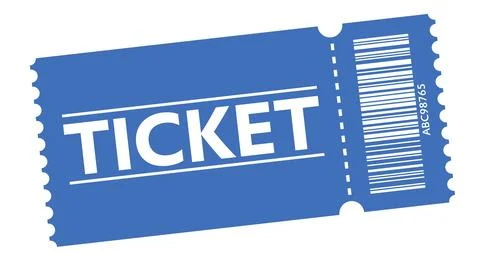 Admission ticket with detatchable stub with barcode symbol vector illustration Stock Illustration