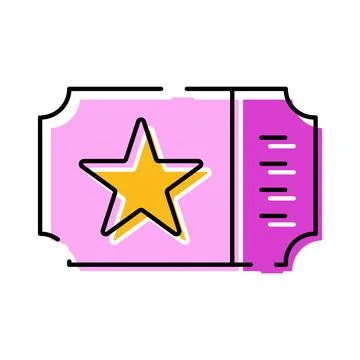 Admission ticket with star for event access Stock Illustration