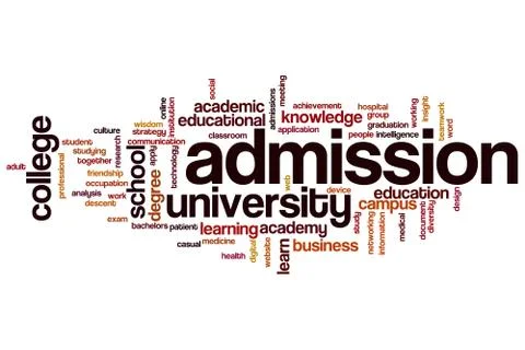 Admission word cloud Illustrazione stock