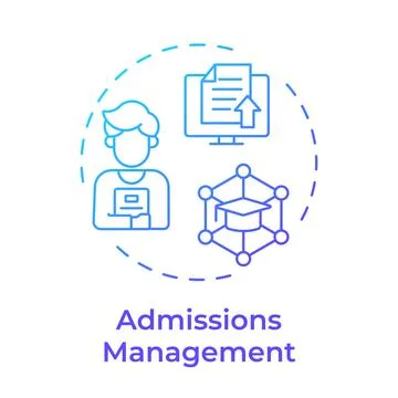 Admissions management blue gradient concept icon Stock-Illustration
