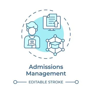 Admissions management soft blue concept icon Stockillustratie