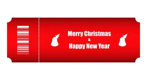 Admit one christmas ticket Stock Illustration