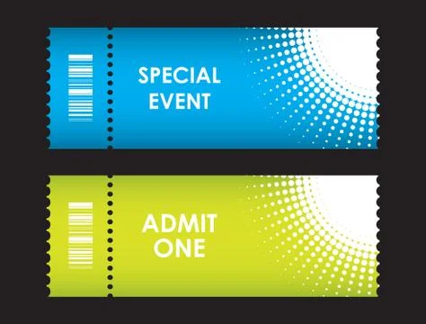 Admit one cinema ticket Stock Illustration