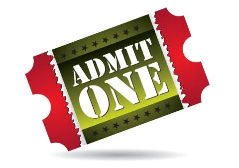 Admit one cinema ticket, vector illustration Stock Illustration