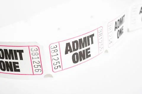 Admit One Paper Ticket Stock Photos