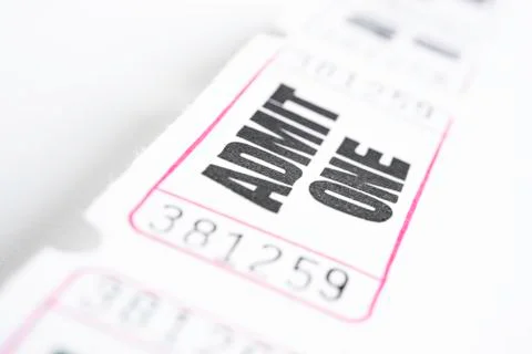 Admit One Paper Ticket Stock Photos