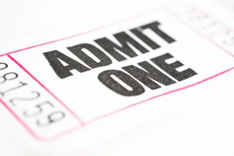 Admit One Paper Ticket Stock Photos