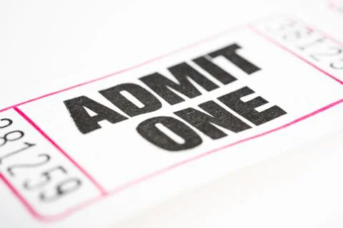Admit One Paper Ticket Stock Photos