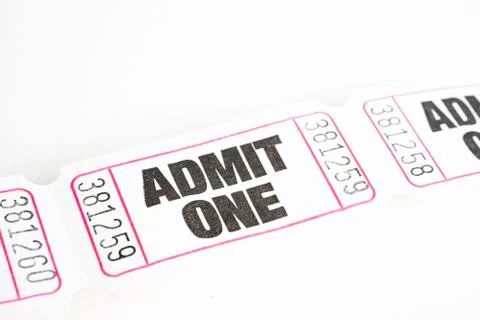 Admit One Paper Ticket Stock Photos