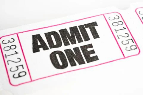 Admit One Paper Ticket Stock Photos