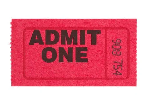 Admit one red ticket Stock Photos