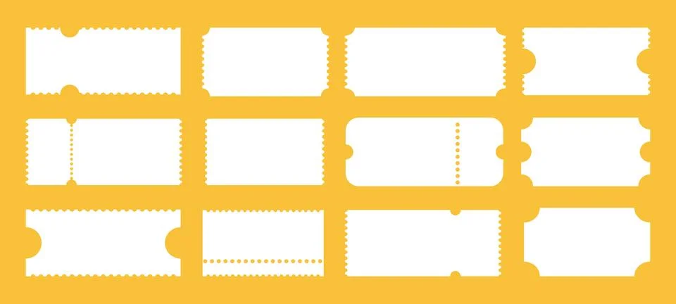 Admit one ticket. Empty train ticket template. Ticket pattern for cinema, circus Illustrazione stock