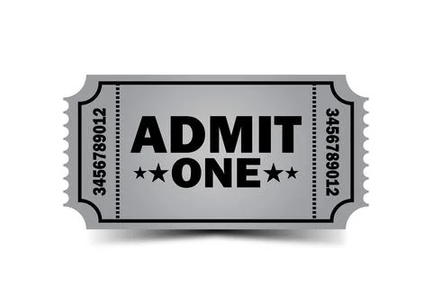 Admit one ticket icon Stock Illustration