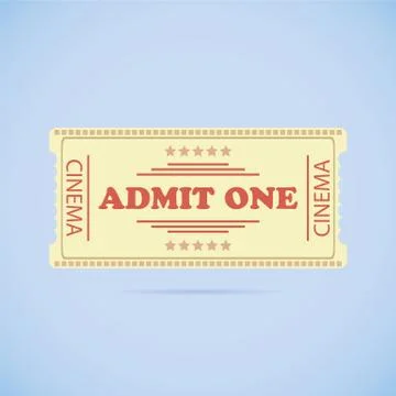 Admit One ticket. Stock Illustration