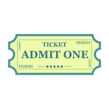 Admit One ticket. Stock Illustration