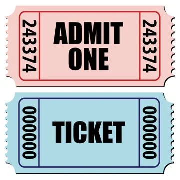 Admit one ticket Stock Illustration