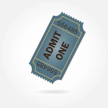 Admit one ticket isolated on white background. Vector illustration. Stock Illustration
