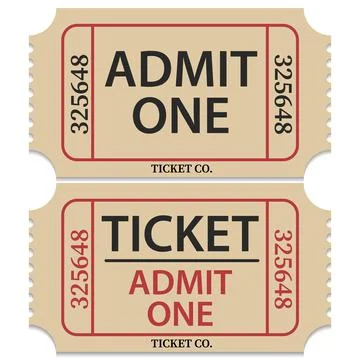 Admit one ticket vector Illustrazione stock