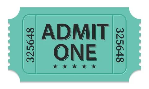Admit one ticket vector Stock Illustration