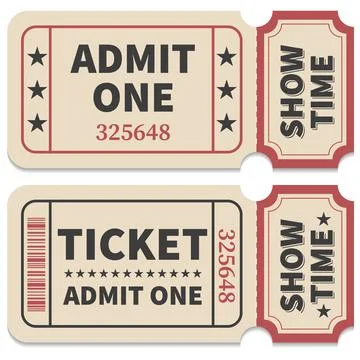 Admit one ticket vector Stock Illustration