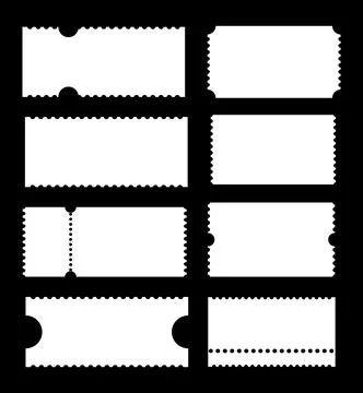 Admit one tickets samples. Empty backdrops templates. Ticket patterns for cinema Illustrazione stock