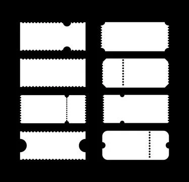 Admit one tickets simple samples. Empty flat patterns. Ticket templates for Stock Illustration