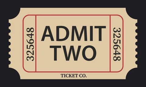 Admit two ticket vector Stock Illustration