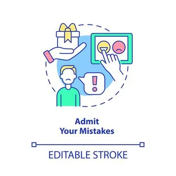 Admit your mistakes concept icon Stock Illustration