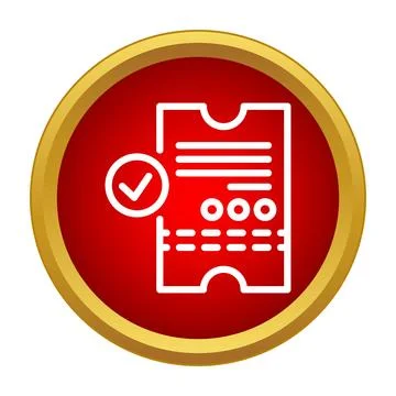 Admitting ticket with check mark validation icon Stock Illustration