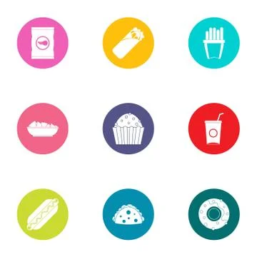 Admixture icons set, flat style Stock Illustration