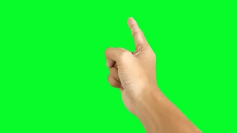 Admonish pointing gesture hand isolated on green screen chroma key background Stock Footage 293599342