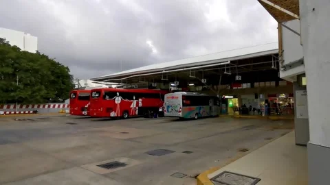 ADO bus station stop in Playa del Carmen Mexico. Stock Footage 285760260