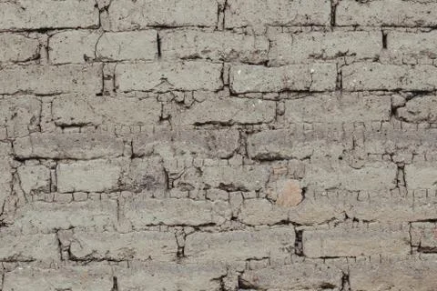 Adobe background, mud bricks, old wall brown Stock Photos