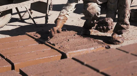Adobe Brick Making Close Stock Footage 33321560