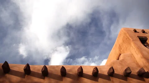 Adobe building and clouds Vídeos de archivo 26181246