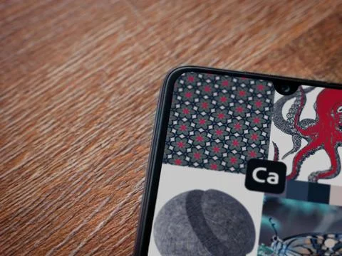 Adobe Capture - Vector and Pattern Maker app launch screen with logo on the d Stock Photos