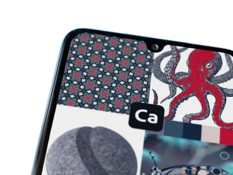 Adobe Capture - Vector &amp; Pattern Maker app launch screen with logo on the dis 스톡 사진