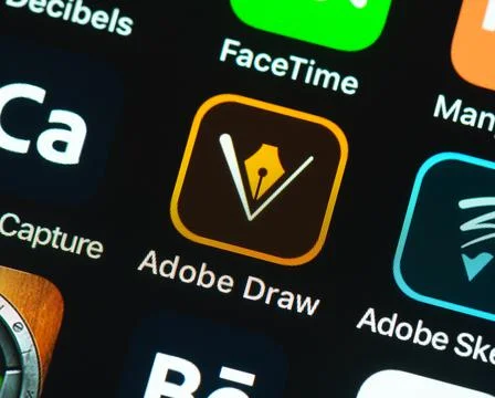 Adobe Draw app icon on Apple iPhone screen Foto stock