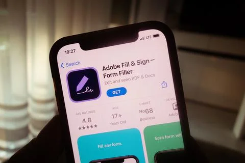 Adobe Fill and Sign Form Filler application on App Store Stock Photos