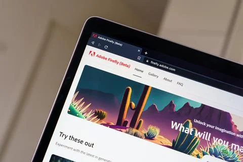 Adobe Firefly AI application art generator Foto stock