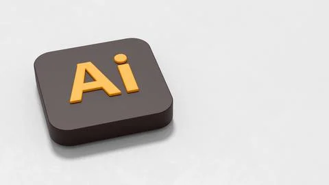 Adobe Illustrator App Icon 3D Symbol Shape on Plastered Gray Background with  Stock Illustration