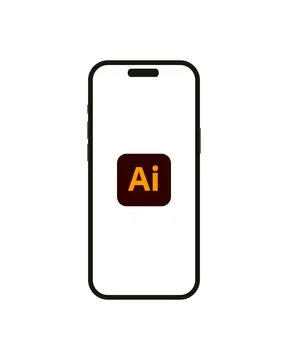 Adobe Illustrator logo isolated on the smartphone Stock Illustration